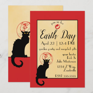 Chatta Noir Earth Day Inbjudningar
