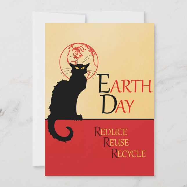 Chatta Noir Earth Day Inbjudningar (Baksida)
