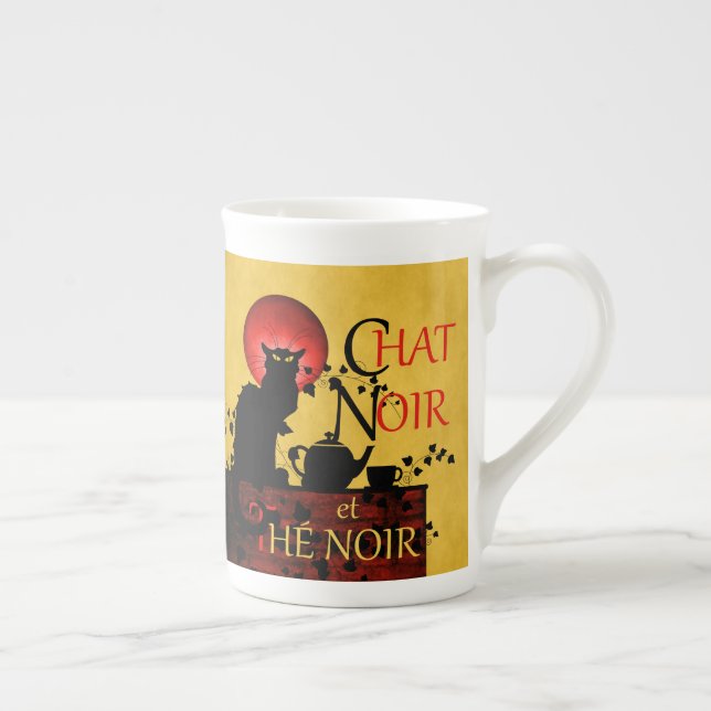 Chatta Noir et Thé Noir, Black Tea Benporslin Mugg (Höger)