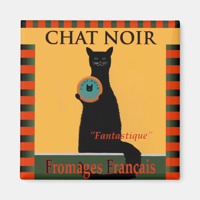 Chatta Noir Fromages Français Magnet (Framsidan)