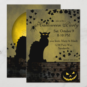 Chatta Noir Halloween Inbjudningar
