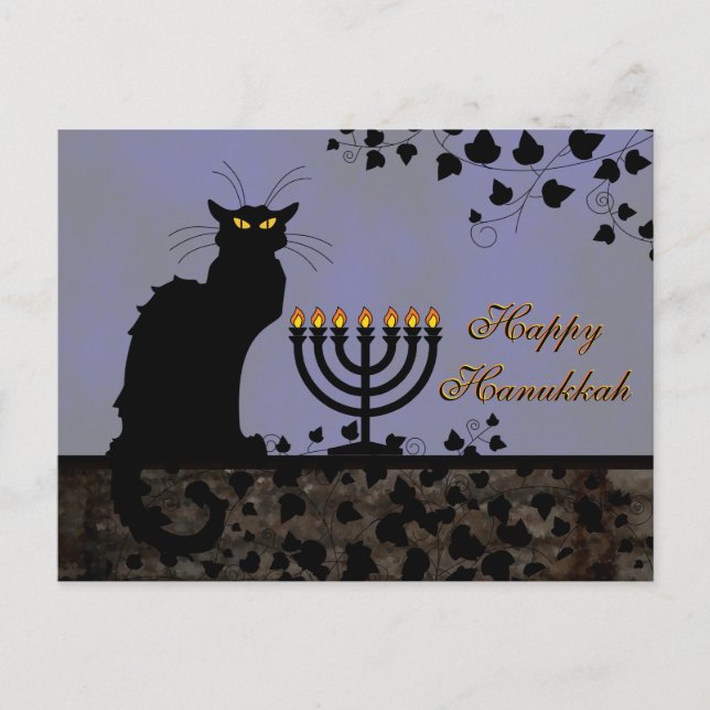 Chatta Noir Hanukkah Helg Vykort (Framsida)
