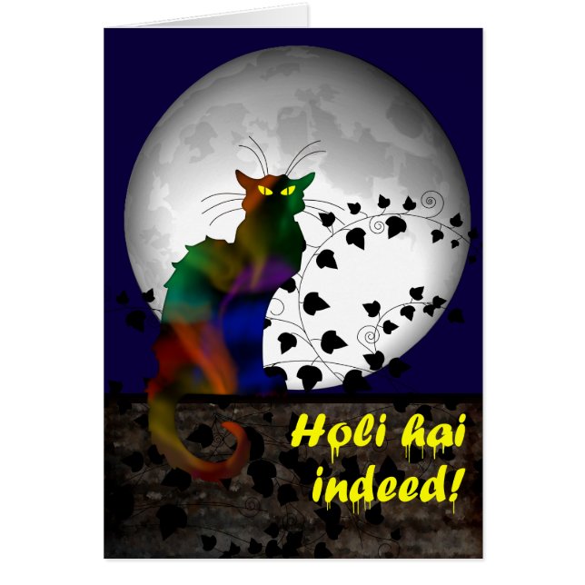 Chatta Noir Holi Hai Hälsningskort (Framsidan)