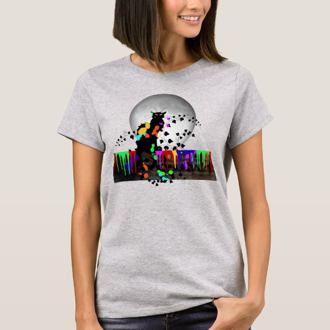 Chatta Noir Holi Hai med Full Moon T Shirt (Framsida)