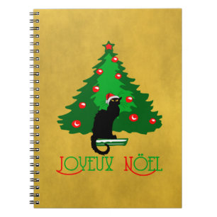 Chatta Noir Joyeux Noel Anteckningsbok Med Spiral