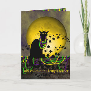 Chatta Noir Mardi Gras Kort