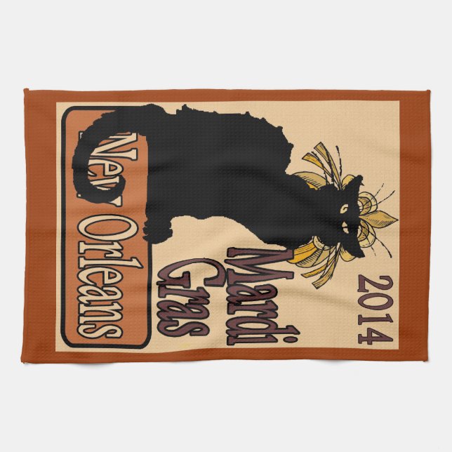 Chatta Noir Mardi Gras Towel Kökshandduk (Horisontell)