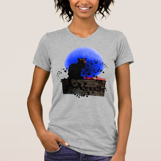 Chatta Noir med enkelt Röd ros T Shirt (Framsida)