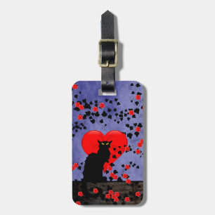 Chatta Noir med Röd ros Heart Bagagebricka