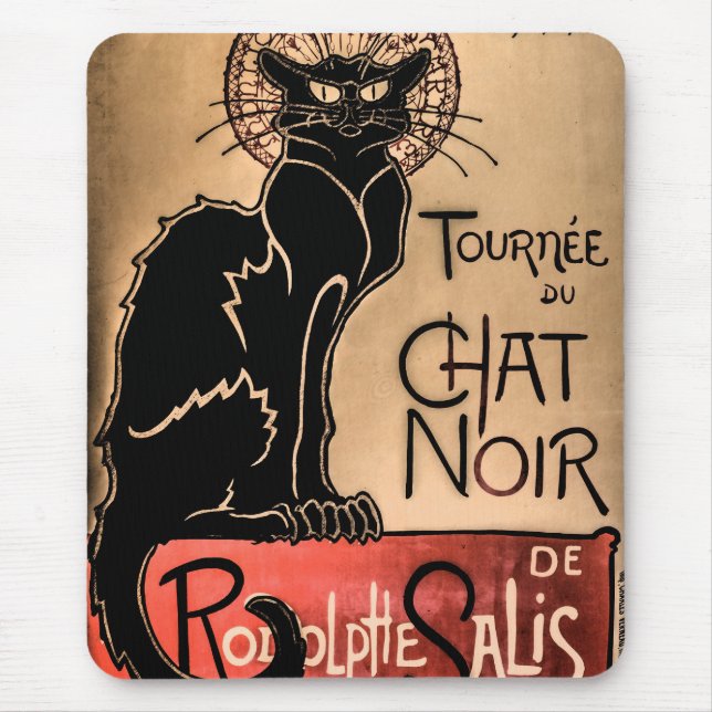 Chatta Noir - Poster med svart katt Musmatta (Framsidan)