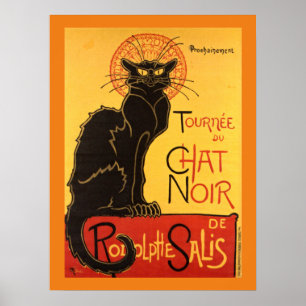Chatta Noir Steinlen Belle Epoque Vintage Art Poster