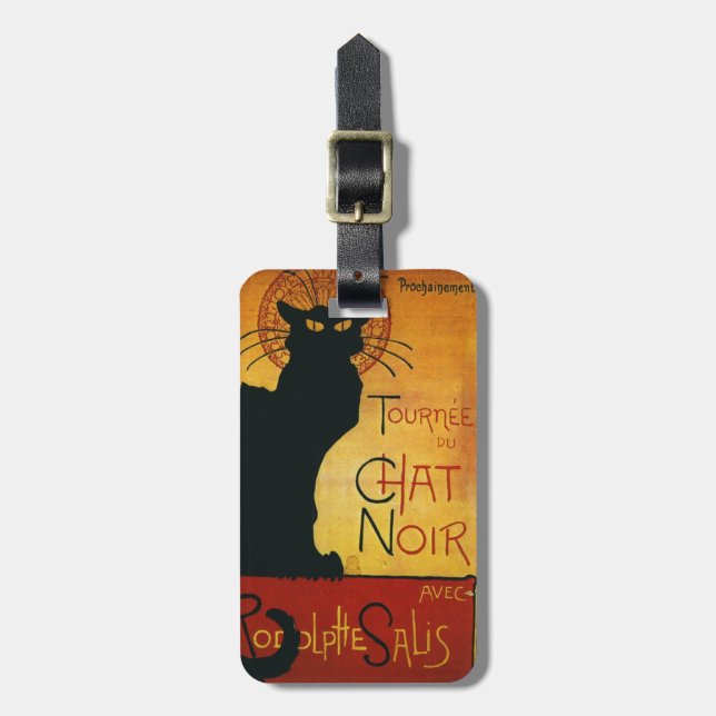 Chatta Noir - Svart bagagetaggar för katt Bagagebricka (Vertikal Framsida)