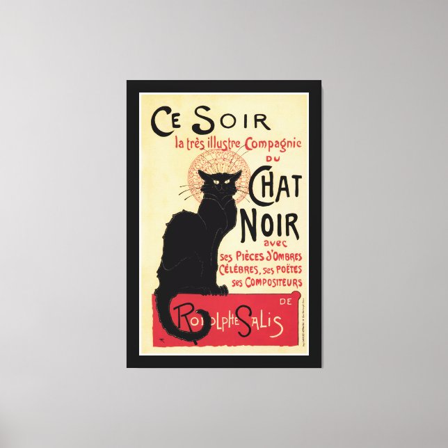 Chatta Noir~Svart katt Canvastryck (Framsida)