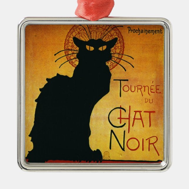 Chatta Noir - svart katt Julgransprydnad Metall (Framsidan)