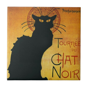Chatta Noir - svart katt Kakelplatta