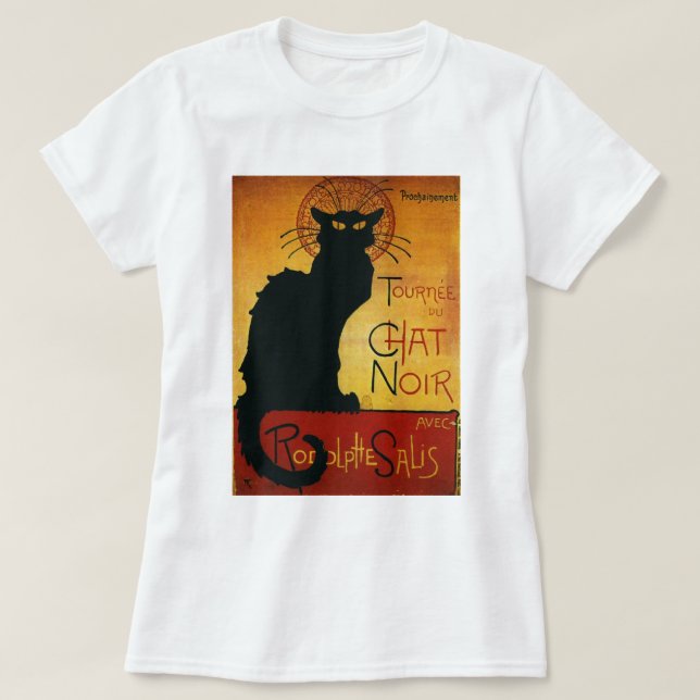 Chatta Noir - svart katt T-shirt (Design framsida)