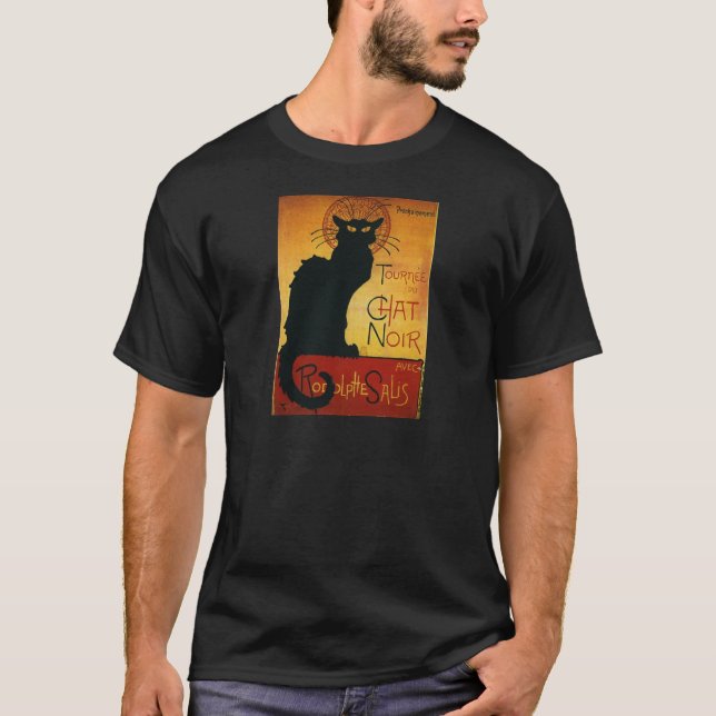 Chatta Noir - svart katt T-shirt (Framsida)