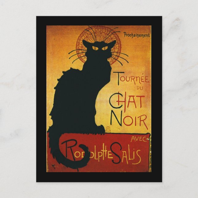 Chatta Noir - svart katt Vykort (Framsida)