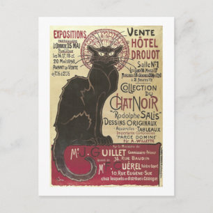 Chatta Noir Vente Hôtel Drouot Steinlen Fine Art Vykort