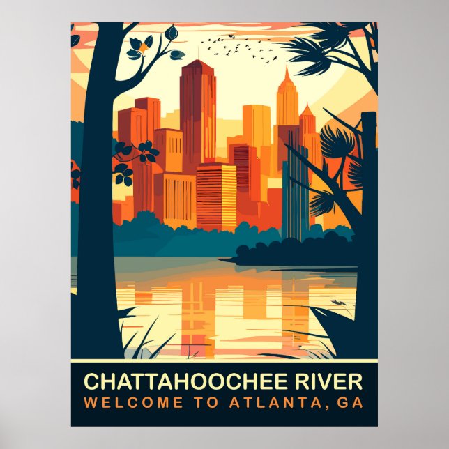 Chattahoochee River Atlanta, Georgien, Travel Poster (Framsidan)