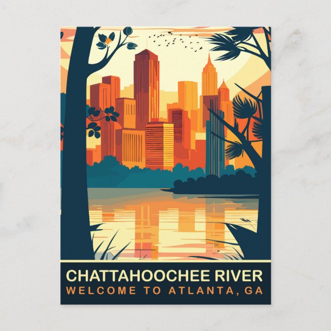 Chattahoochee River Atlanta, Georgien, Travel Vykort (Framsida)