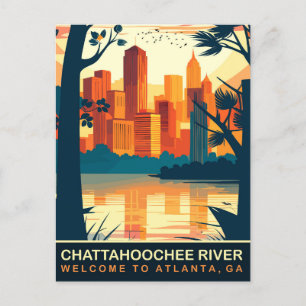 Chattahoocheefloden Atlanta, Georgia, Resa Vykort