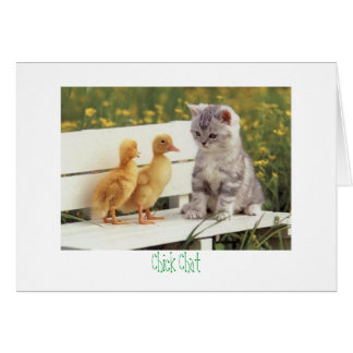Chattan för Chicken kattunge och ankor Hälsningskort