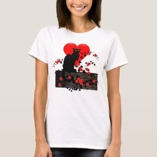 Chattan Noir med Röd ros T Shirt