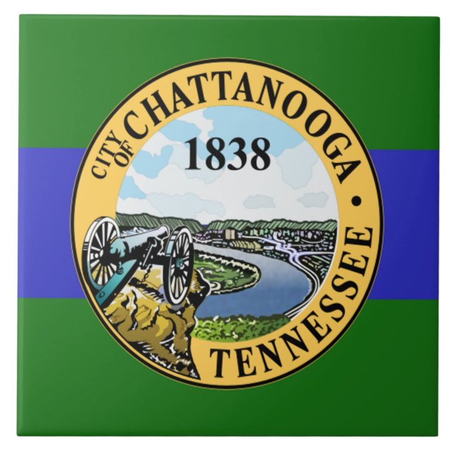 Chattanoga City flagga Kakelplatta (Framsidan)