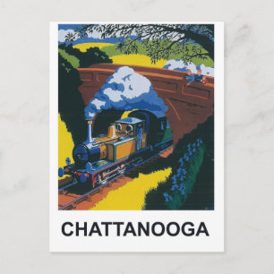 Chattanooga, ångtåg järnväg under bron vykort