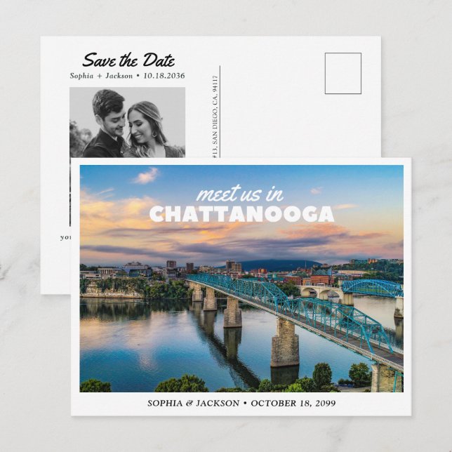 Chattanooga Bröllop Spara Datum Vykort (Fram/baksida)
