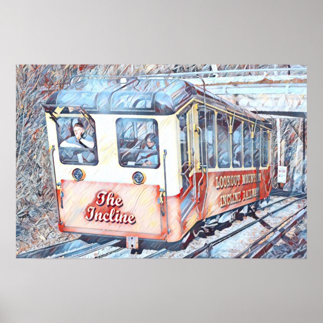 Chattanooga Incline Railway Ascent Painting Poster (Framsidan)