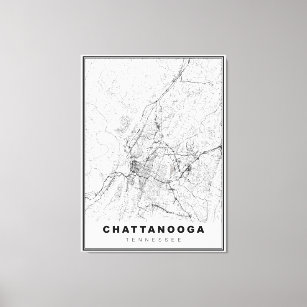 Chattanooga Karta Canvastryck
