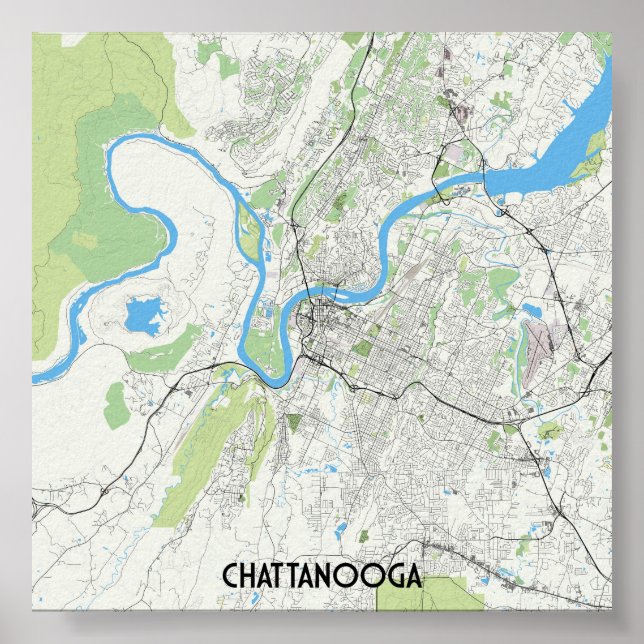 Chattanooga karta poster (Framsidan)