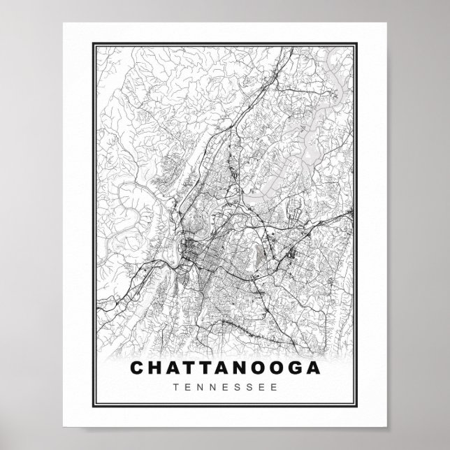 Chattanooga Karta Poster (Framsidan)