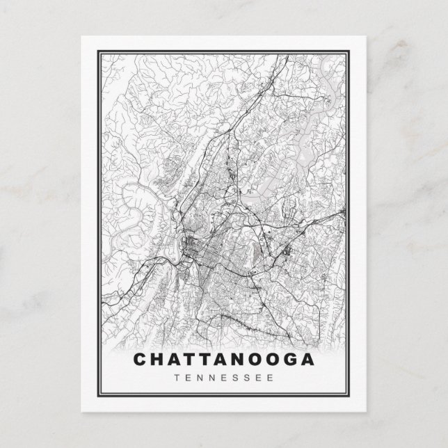 Chattanooga Karta Vykort (Framsida)