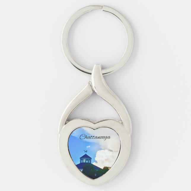 Chattanooga Keychain Twisted Heart Silverfärgad Nyckelring (Framsidan)