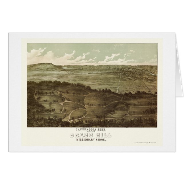 Chattanooga panorama- karta för TN - 1887 Hälsningskort (Framsidan Horizontal)