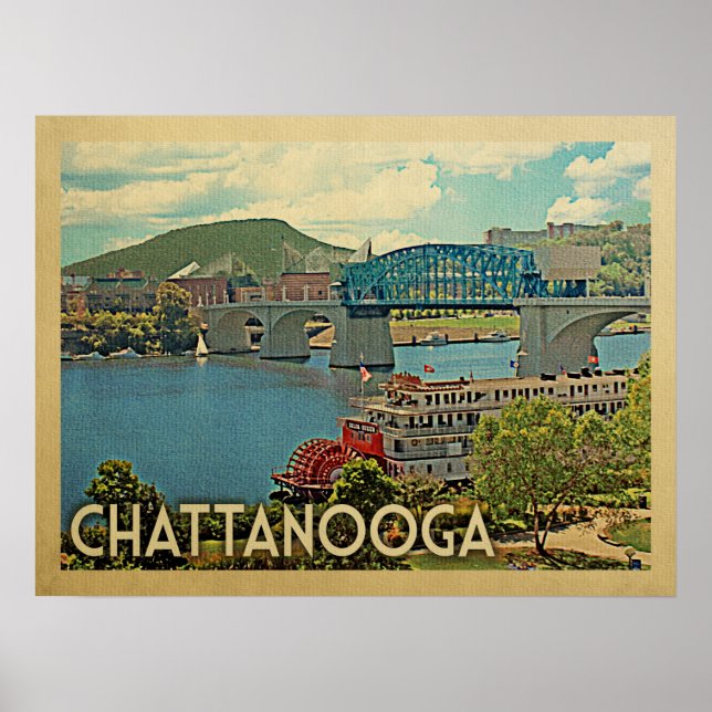 Chattanooga Poster Tennessee Vintage resor (Framsidan)