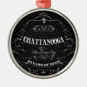 Chattanooga stadsTennessee konst - den sceniska Julgransprydnad Metall
