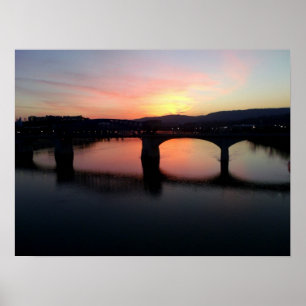 Chattanooga Sunset på Vatten Poster