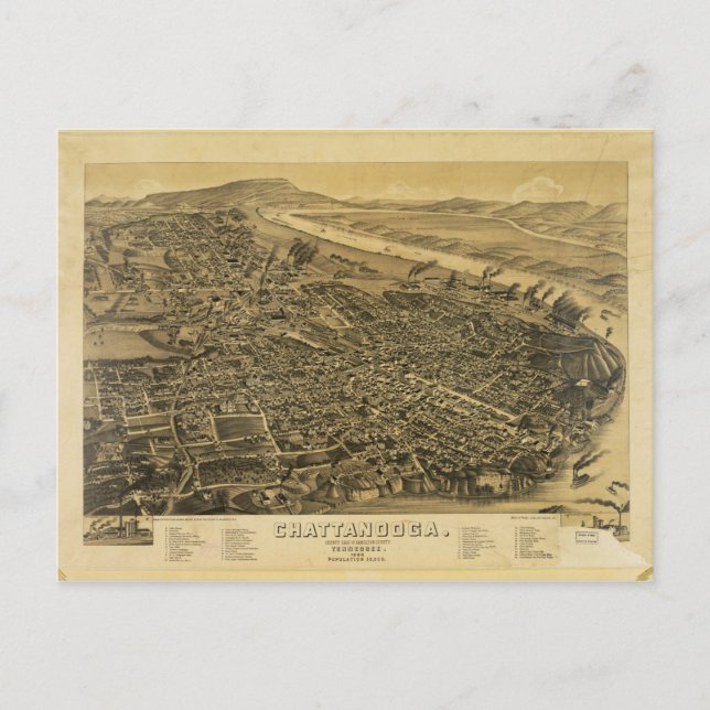 Chattanooga, Tennessee (1886) Vykort (Framsida)