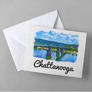 Chattanooga Tennessee Akvarell Vykort