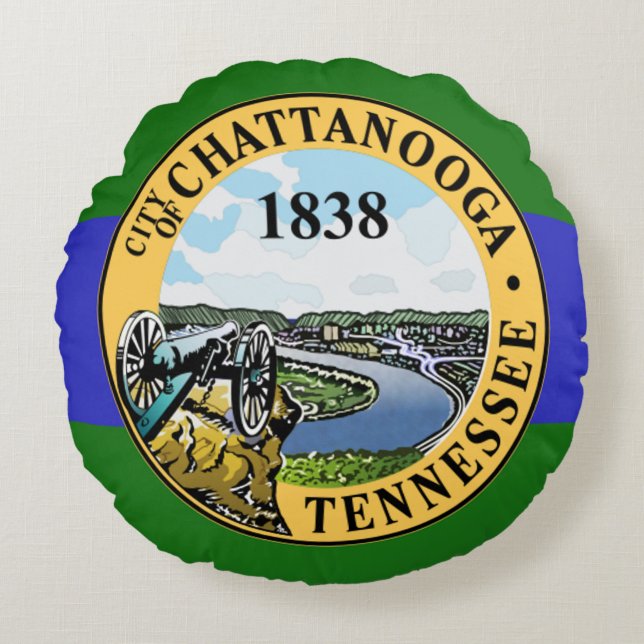 Chattanooga (Tennessee) City flagga Rund Kudde (Framsidan)