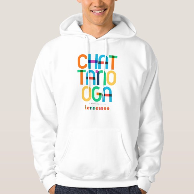 Chattanooga Tennessee Mid Century, Pop Art. Hoodie (Framsida)