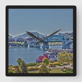 Chattanooga, Tennessee Photo Wall Clock Fyrkantig Klocka