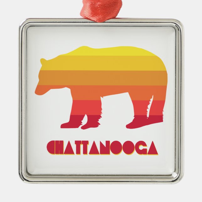 Chattanooga Tennessee Rainbow Bear Julgransprydnad Metall (Framsidan)