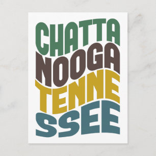 Chattanooga Tennessee Retro Wave Vykort