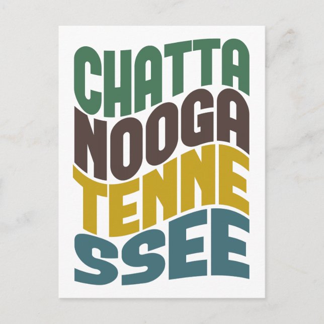 Chattanooga Tennessee Retro Wave Vykort (Framsida)