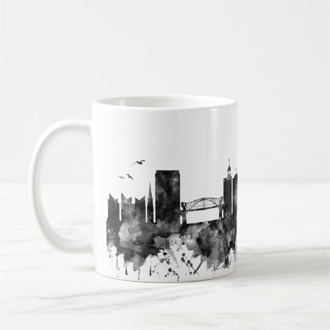 Chattanooga Tennessee Skyline BW Kaffemugg (Vänster)